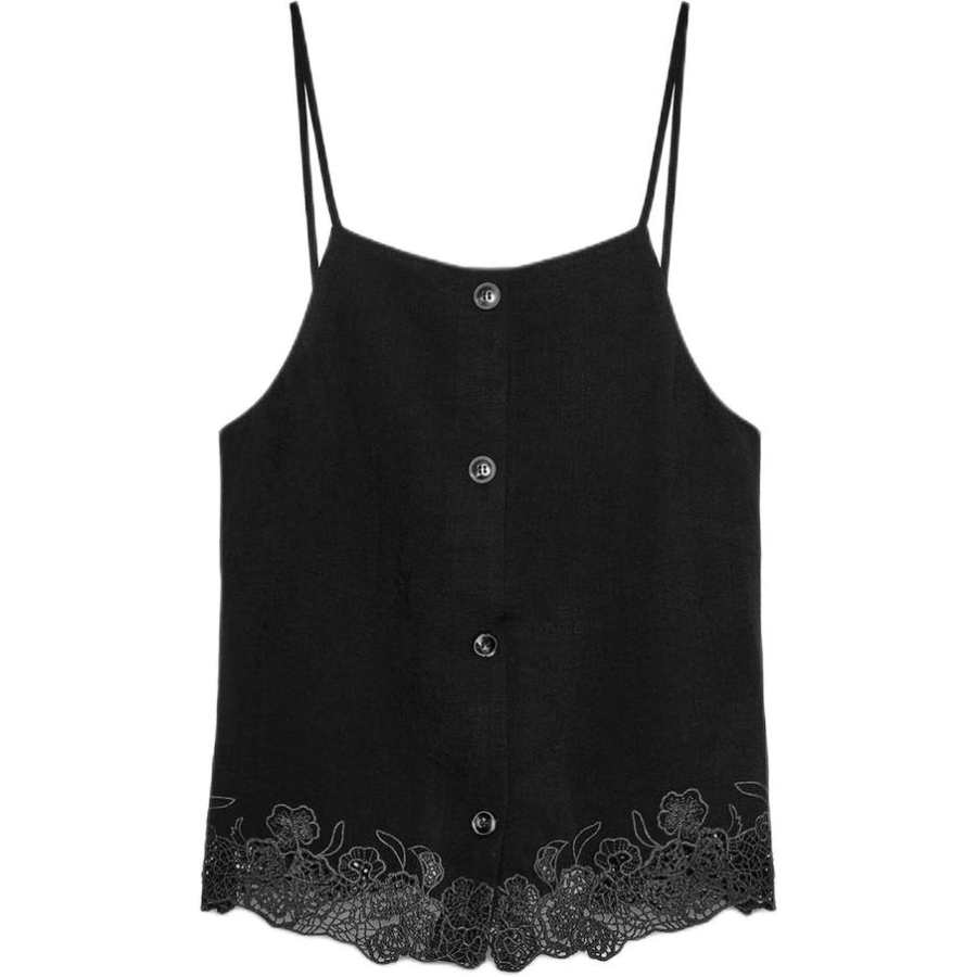 ZARA Camisoles Women's Black Moderate Straight Fit