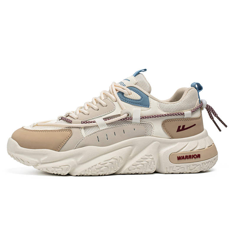 WARRIOR Warrior Slip Resistant Coverage Lightweight Low top Chunky Sneakers Men's Beige Khaki