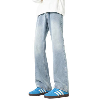 HUANQIU Jeans Unisex Moderate Scimitar Pants
