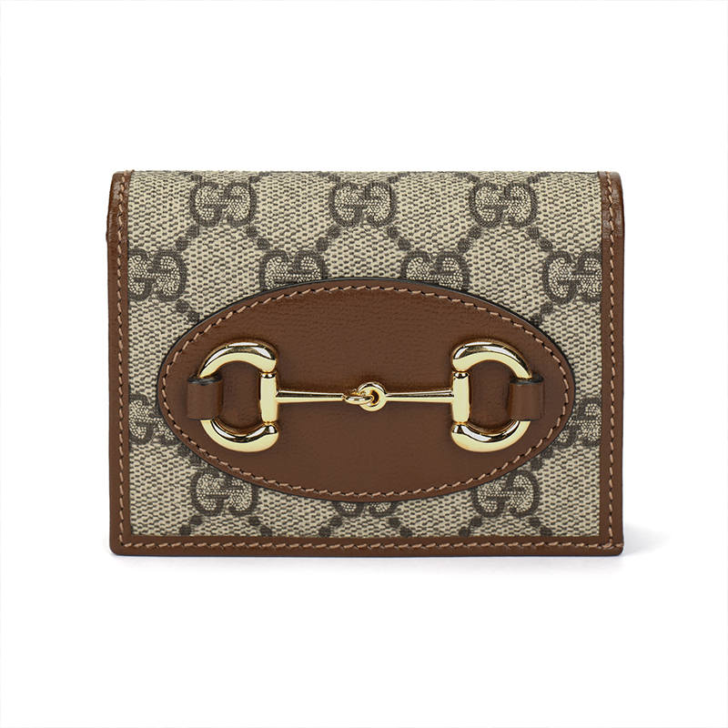 GUCCI Horsebit 1955 Canvas With Leather Canvas Bag, Wallet, Card Holder Unisex Ebony/Brown