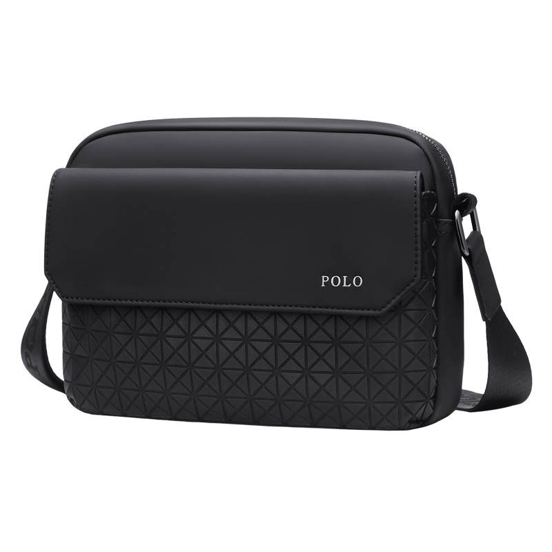POLO Synthetic Leather Crossbody Bag, Shoulder Bag Unisex Black