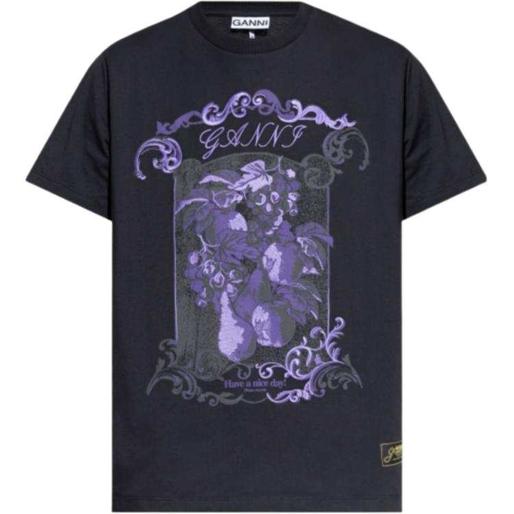 Ganni Graphic Printed Crewneck T-Shirt