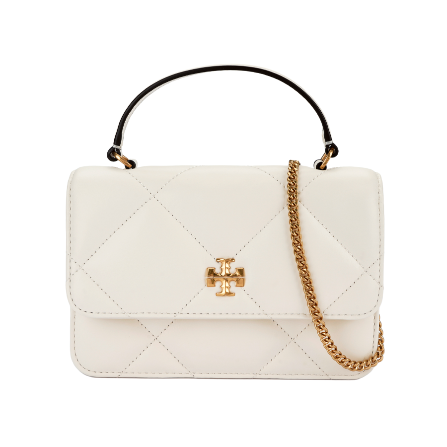 TORY BURCH Kira Nappa Leather Shoulder Bag, Crossbody Bag, Handbag Mini Women's Warm White