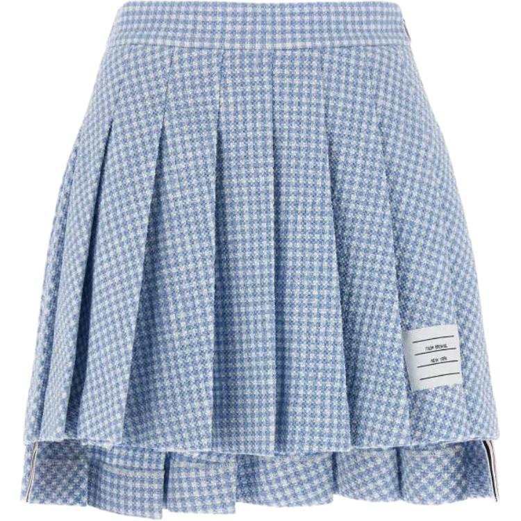 THOM BROWNE Thom Browne Logo Patch Pleated Mini Skirt