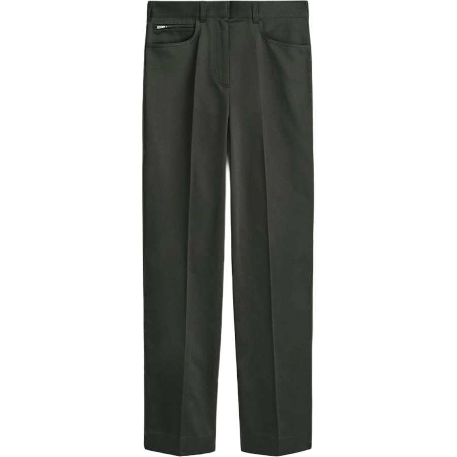 COS Casual Pants Women's Khaki Green Moderate Straight Fit Pants