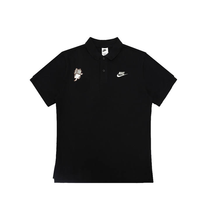 Nike Nike Polo Shirts Unisex Black Polo Collar Moderate Straight Fit