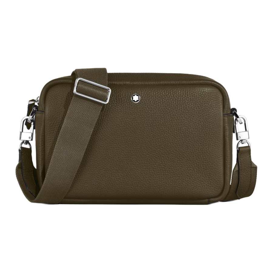 MONTBLANC Cow Leather Shoulder Bag Unisex Khaki Green