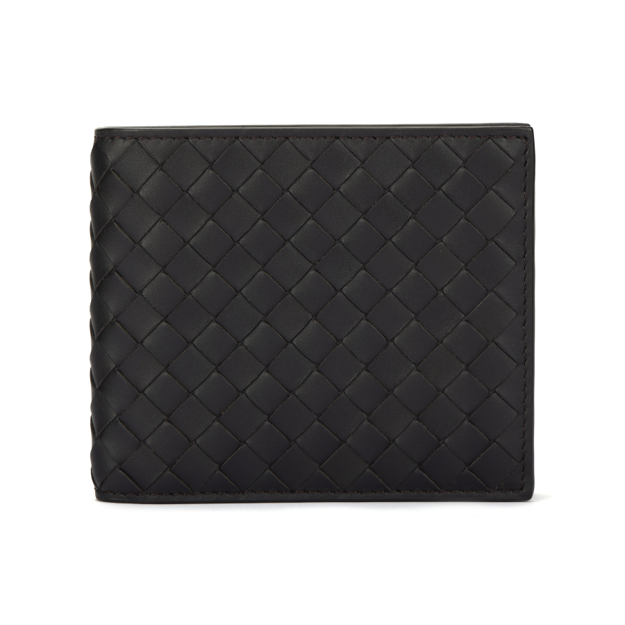 Bottega Veneta Calfskin Card Holder, Wallet Men's Dark Coffee