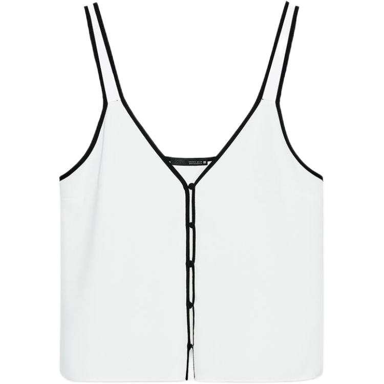 ZARA Camisoles Women's Frosted White V Neck Moderate Other