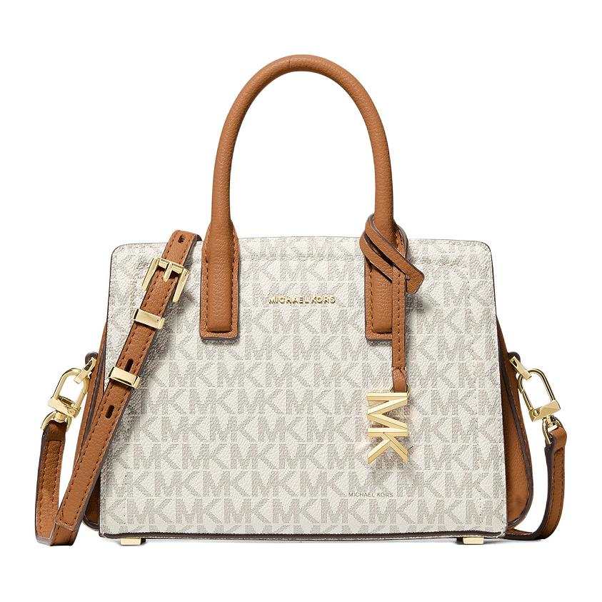 MICHAEL KORS Laila Coated Canvas Handbag Mini Women's Vanilla White