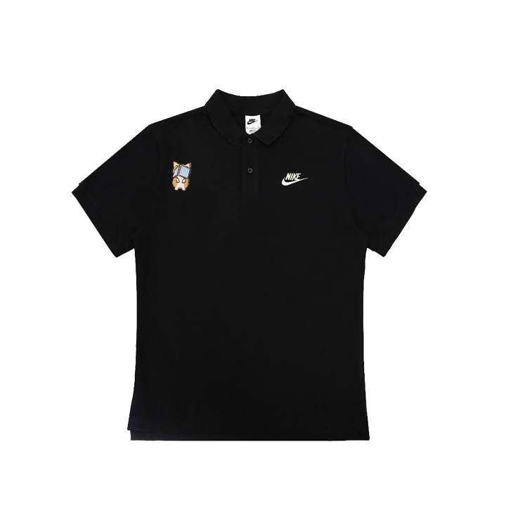 Nike Nike Polo Shirts Unisex Black Polo Collar Moderate Straight Fit