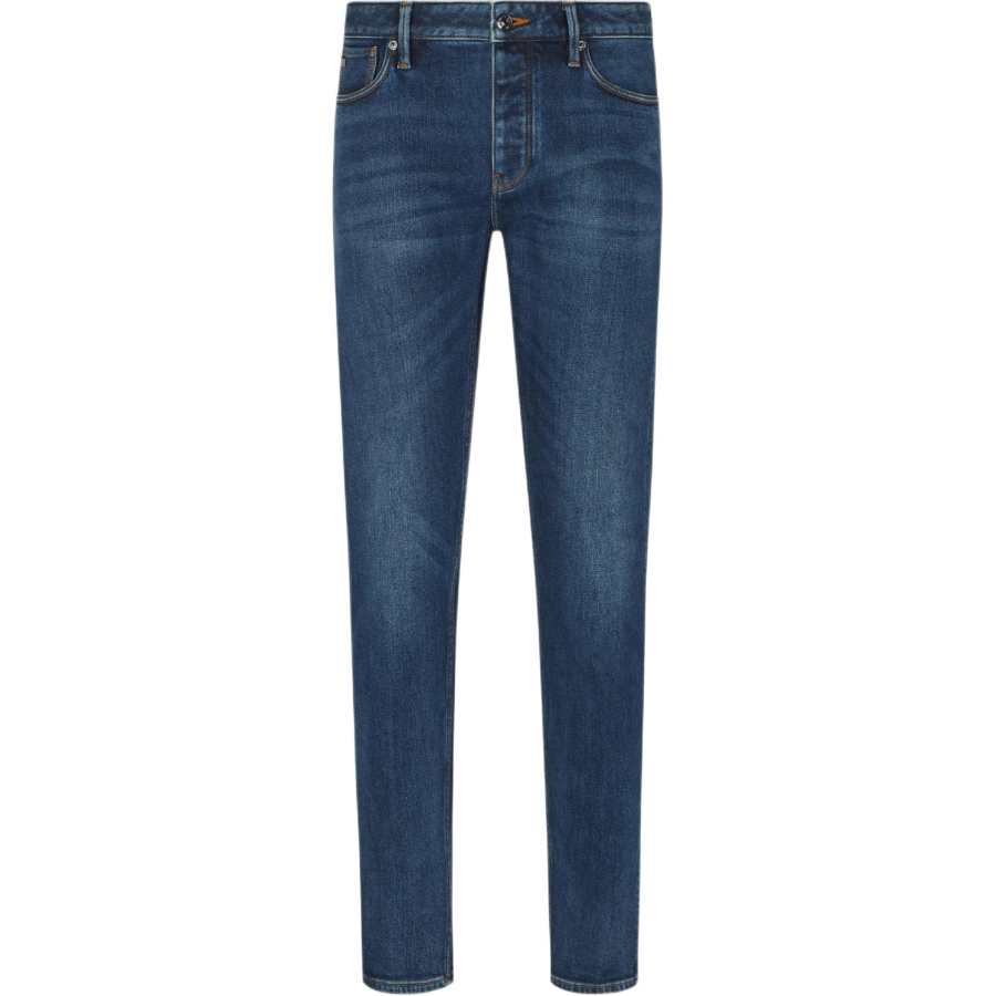 Emporio Armani Asv J75 slim-fit jeans in stone-washed brushed stretch denim