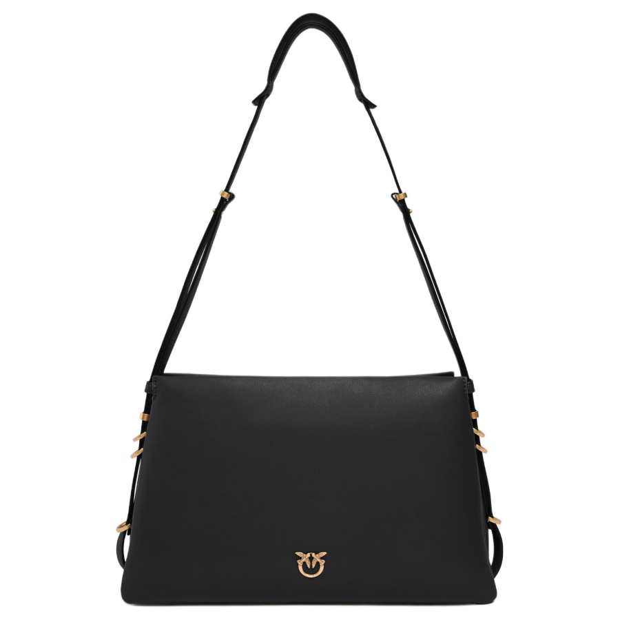 PINKO Calfskin Handheld Shoulder Bag Women's Black