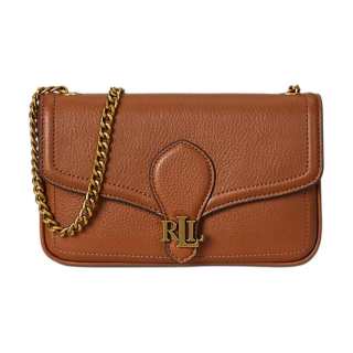 LAUREN RALPH LAUREN Leather Shoulder Bag Women's Saffron