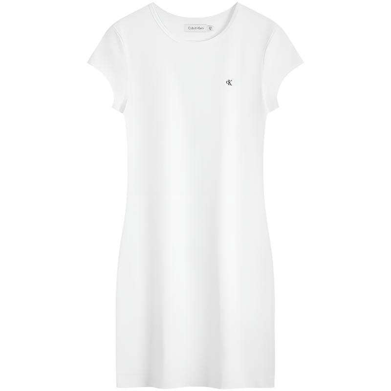 CALVIN KLEIN Short Sleeved Dress Women's Moon White