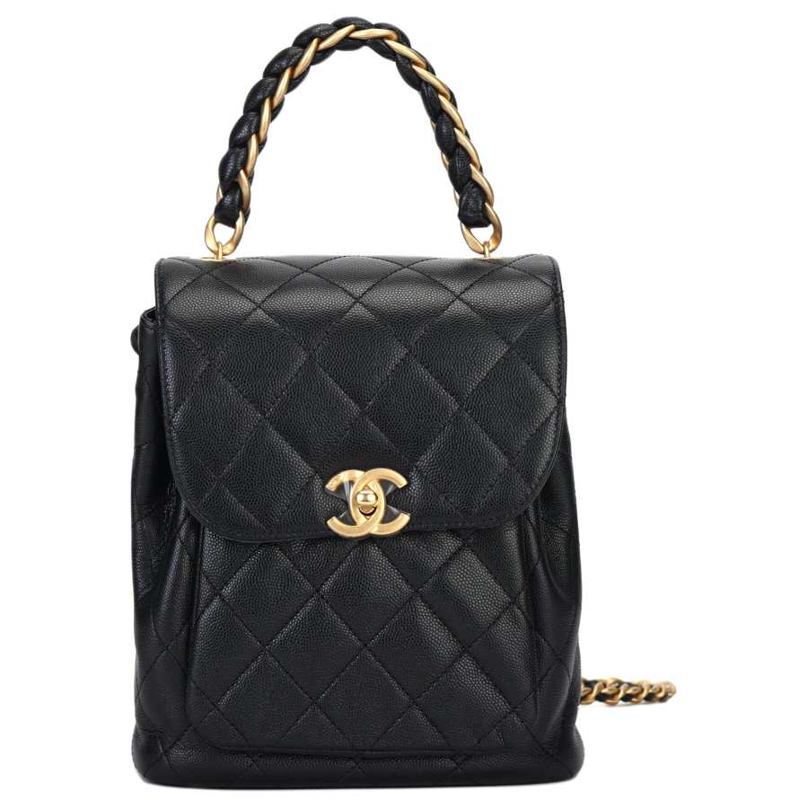 CHANEL CHANEL Cow Leather Backpack Women's Black