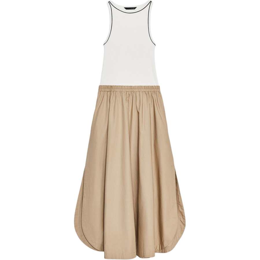 ZARA Sleeveless Dresses Women's Medium Camel Crew Neck Moderate Long Skirt
