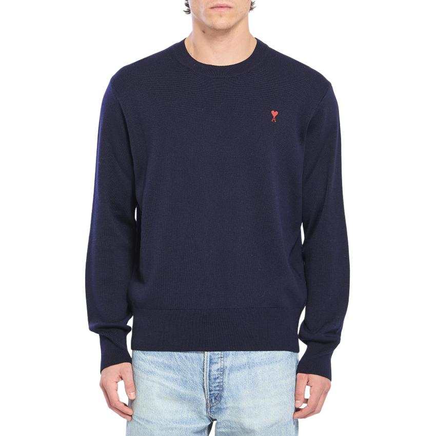 AMIPARIS Ami Paris Logo Embroidered Crewneck Jumper