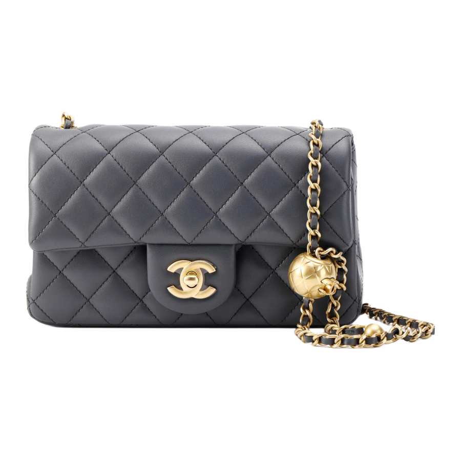 CHANEL Classic Flap CF Sheepskin Material Vintage Gold Chain Bag, Flap Bag, Shoulder Bag, Crossbody Bag Mini