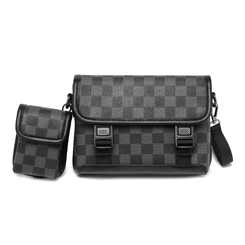 LAORENTOU Synthetic Leather Shoulder Bag Regular Men's Black