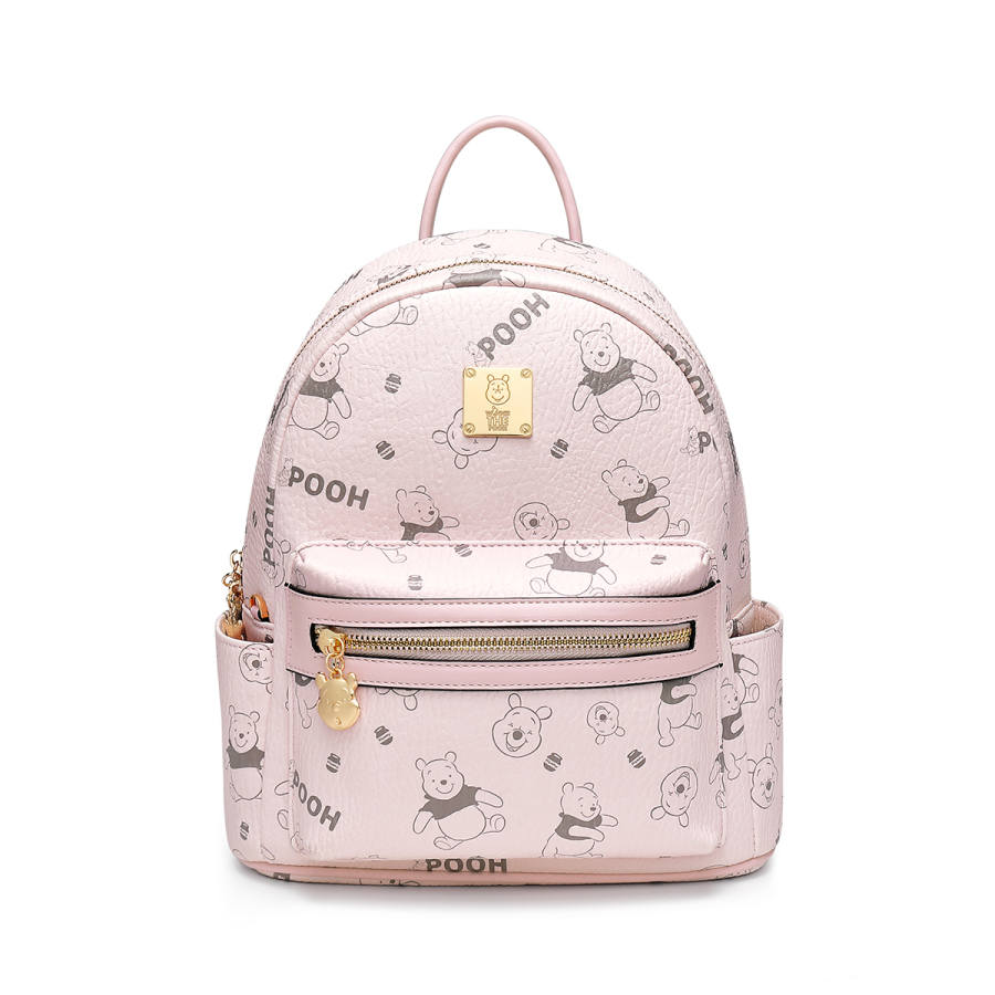 Disney Winnie The Pooh Series Synthetic Leather Backpack Women's Pink/Black