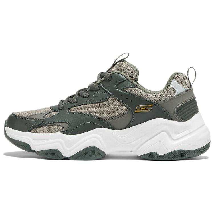 Skechers Breathable Lightweight Height Increasing Low top Casual Shoes Men's Dark Olive Green