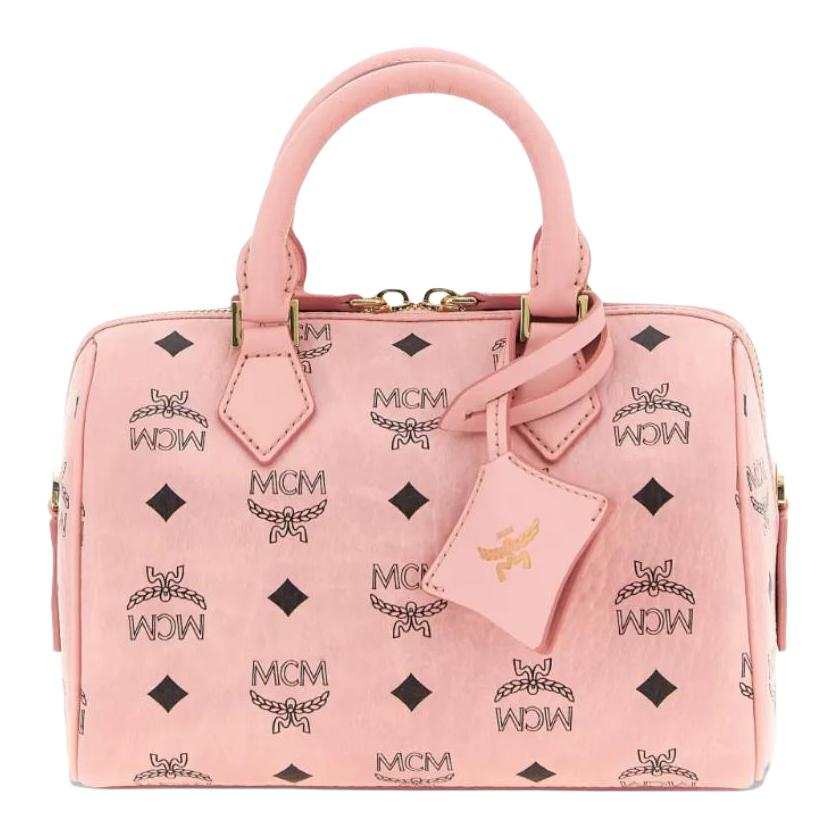 MCM MCM Ella Polyurethane Handbag Women's Pink