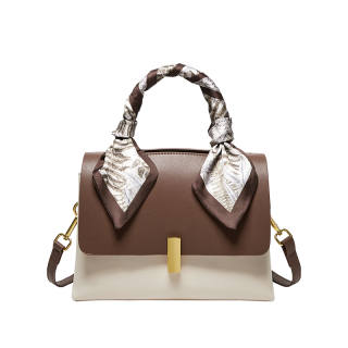 NALANDU Cow Leather Crossbody Bag, Handbag, Shoulder Bag Medium Women's Ecru & Coffee