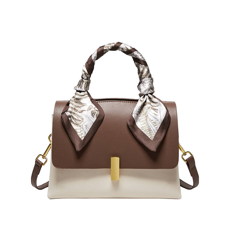 NALANDU Cow Leather Crossbody Bag, Handbag, Shoulder Bag Medium Women's Ecru & Coffee