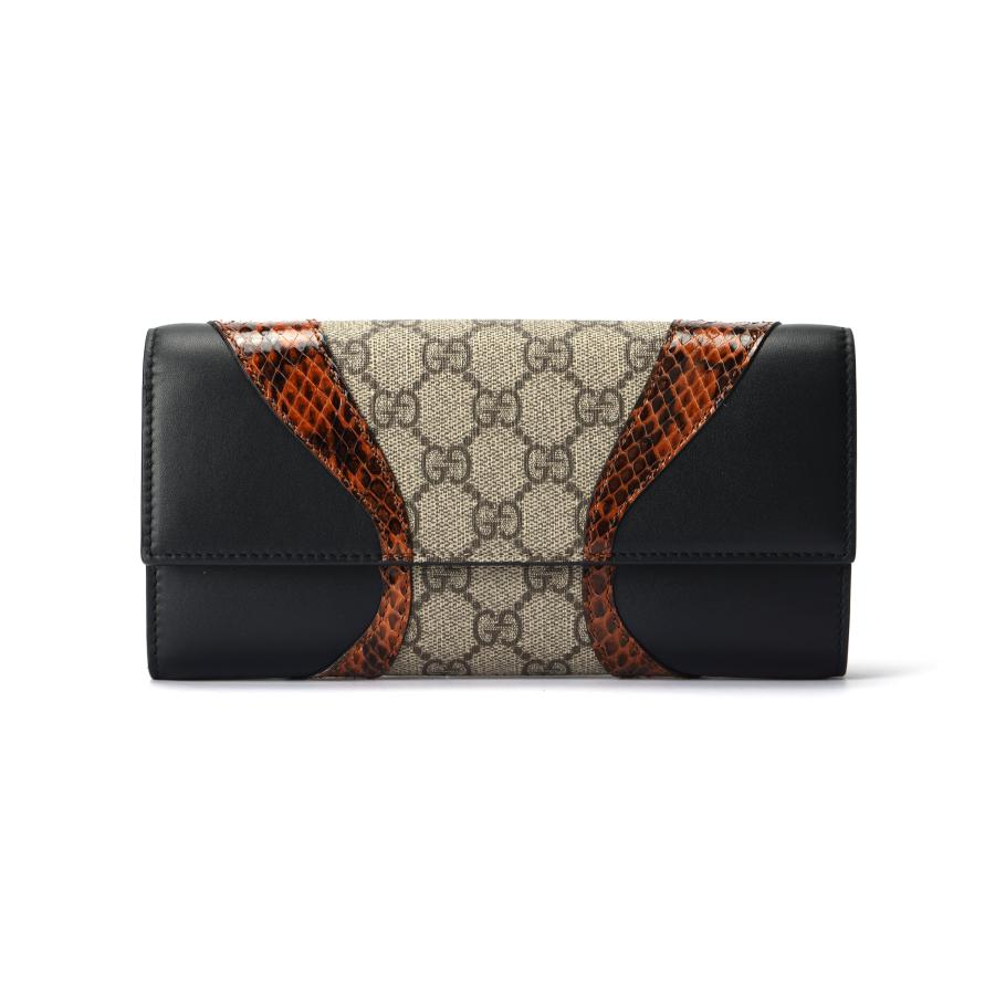 GUCCI Leather Clutch Wallet Regular Women's Black