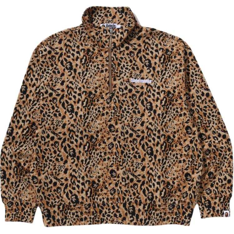 A BATHING APE A Bathing Ape leopard pattern zip sweatshirt