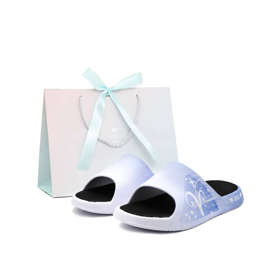 PEAK Statistic Sandals Quiet Abrasion Resistant Quiet Abrasion Resistant Slide Slippers Unisex Blue White