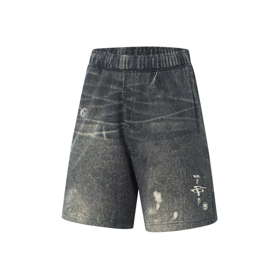 Li-Ning Li Ning Casual Shorts Men's Fake Denim All Over Print Moderate