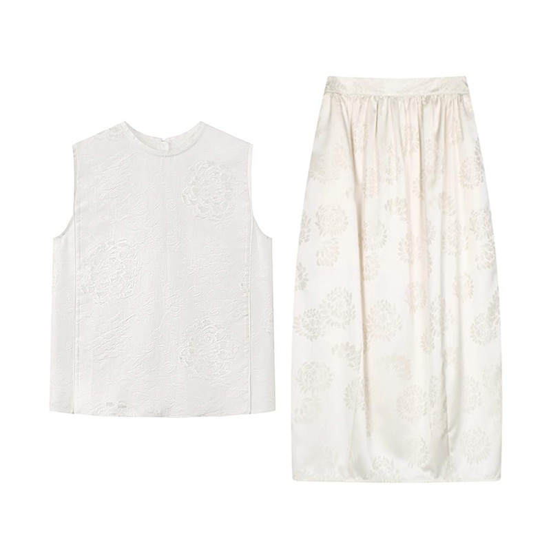 MARIE·COCO Two Piece Skirt Sets Women's Top+Skirt Crew Neck Moderate Long