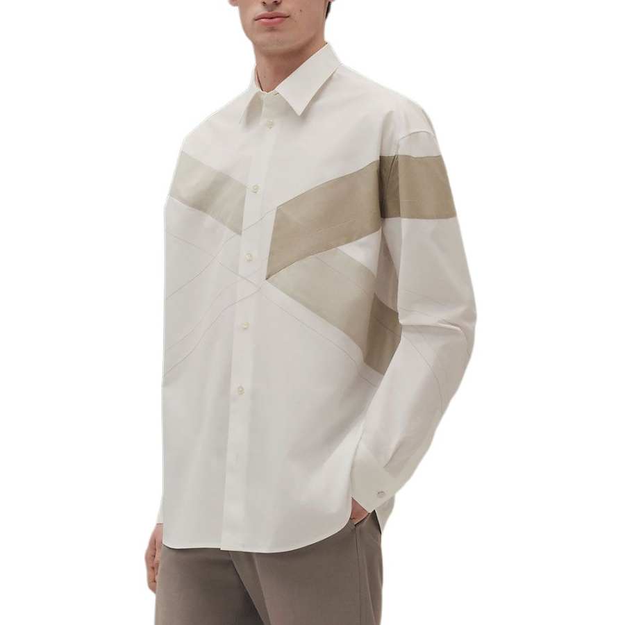 HERMES HERMES Shirts Men's White Lapel Moderate Other