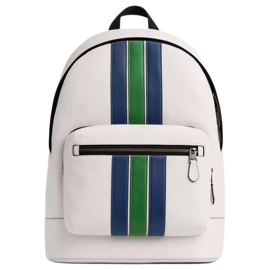COACH COACH West Cow Leather Backpack Large Men's Chalk White & Mixed Color