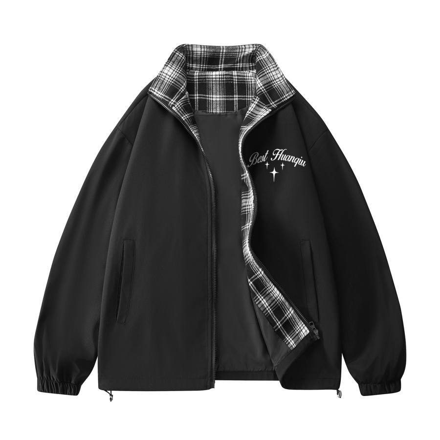 HUANQIU Jackets Unisex Stand Collar Moderate