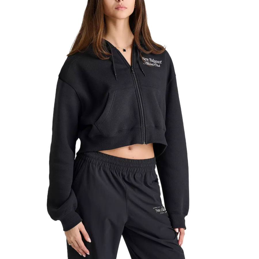 New Balance New Balance Linear Cropped Full Zip Hoodie Jacket Women's