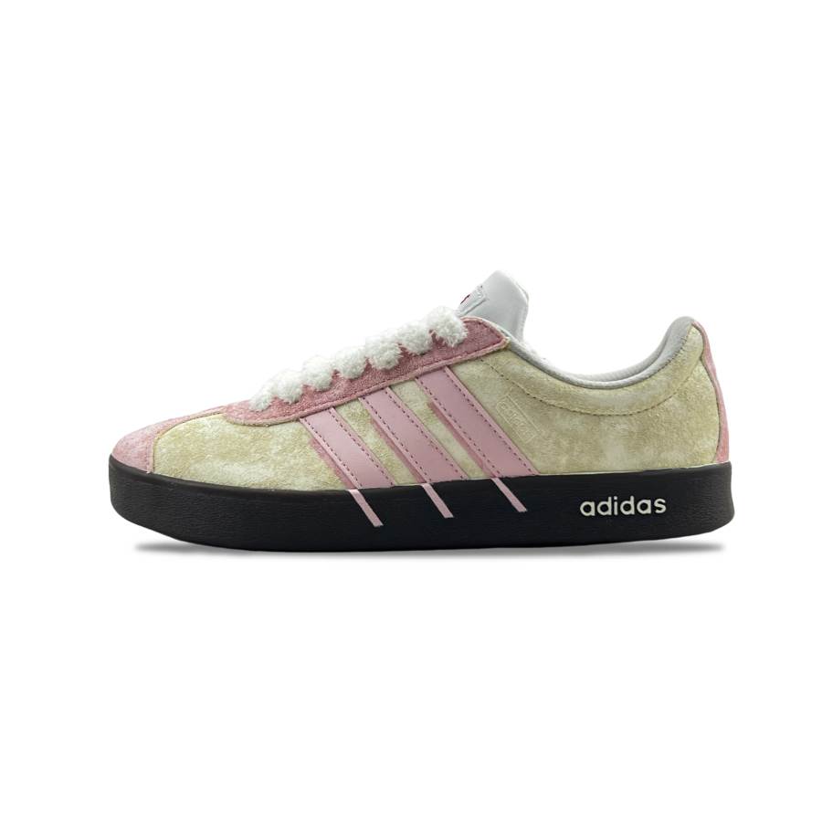 Adidas Adidas VL COURT 2.0 Urban Chic Style Berry Abrasion Resistant Low top German Army Trainers Unisex Pink Yellow