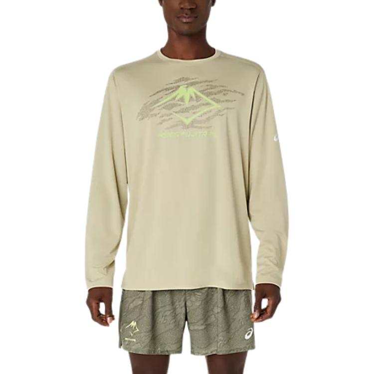 ASICS ASICS T Shirts Men's Khaki Crew Neck