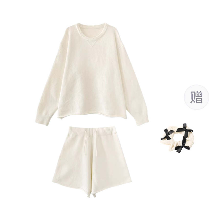 CPAURA Casual Suits Women's Crew Neck Moderate Short