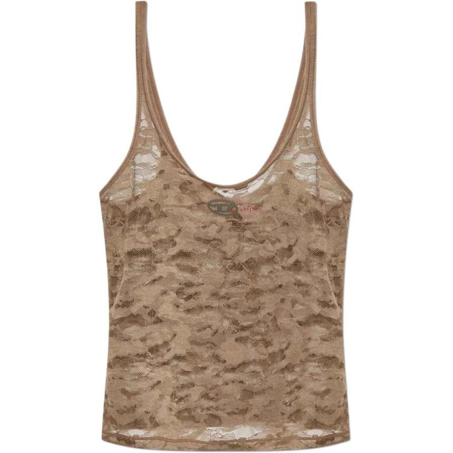 DIESEL DIESEL Logo Plaque Lace Top