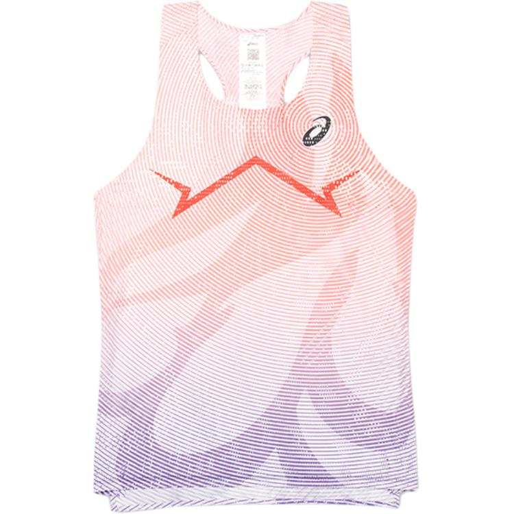 ASICS Tank Tops Men's Shimmery Red U Neck Moderate Other