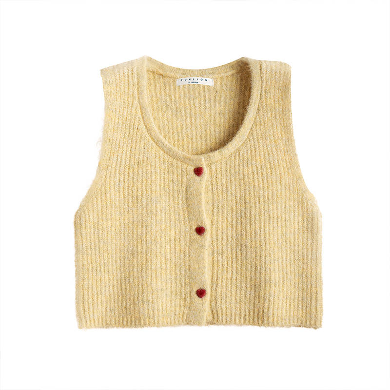 Tonlion Knitwear Women's Light Yellow V Neck Moderate