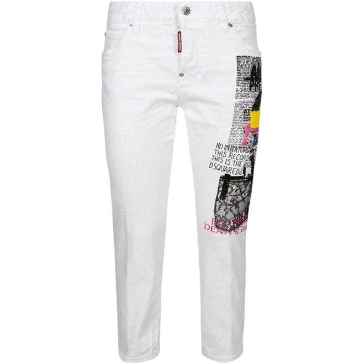 DSQUARED 2 DSQUARED 2 Jeans Women's White Moderate Straight Fit Pants