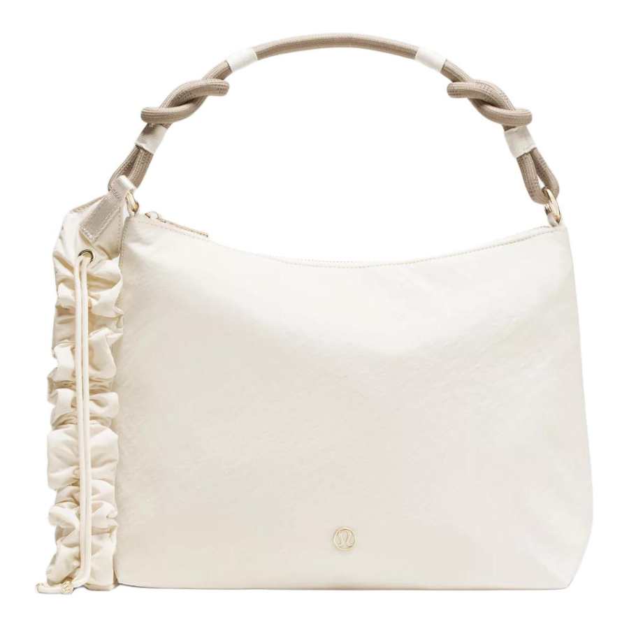 Lululemon Convertible Recycled Nylon Crossbody Bags Women's Light Ivory White & Warm Umber Gray