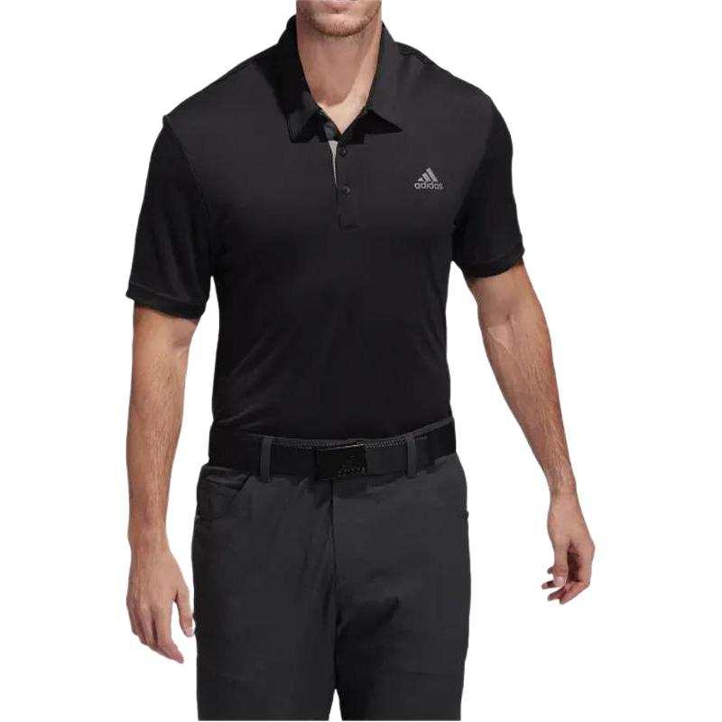 Adidas Adidas Polo Shirts Men's Black Polo Collar Moderate Straight Fit
