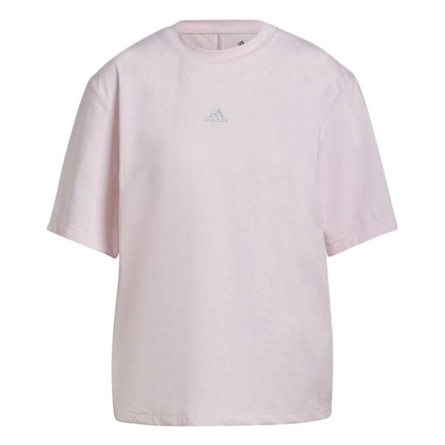 Adidas Adidas T Shirts Women's Pink Crew Neck Moderate Straight Fit