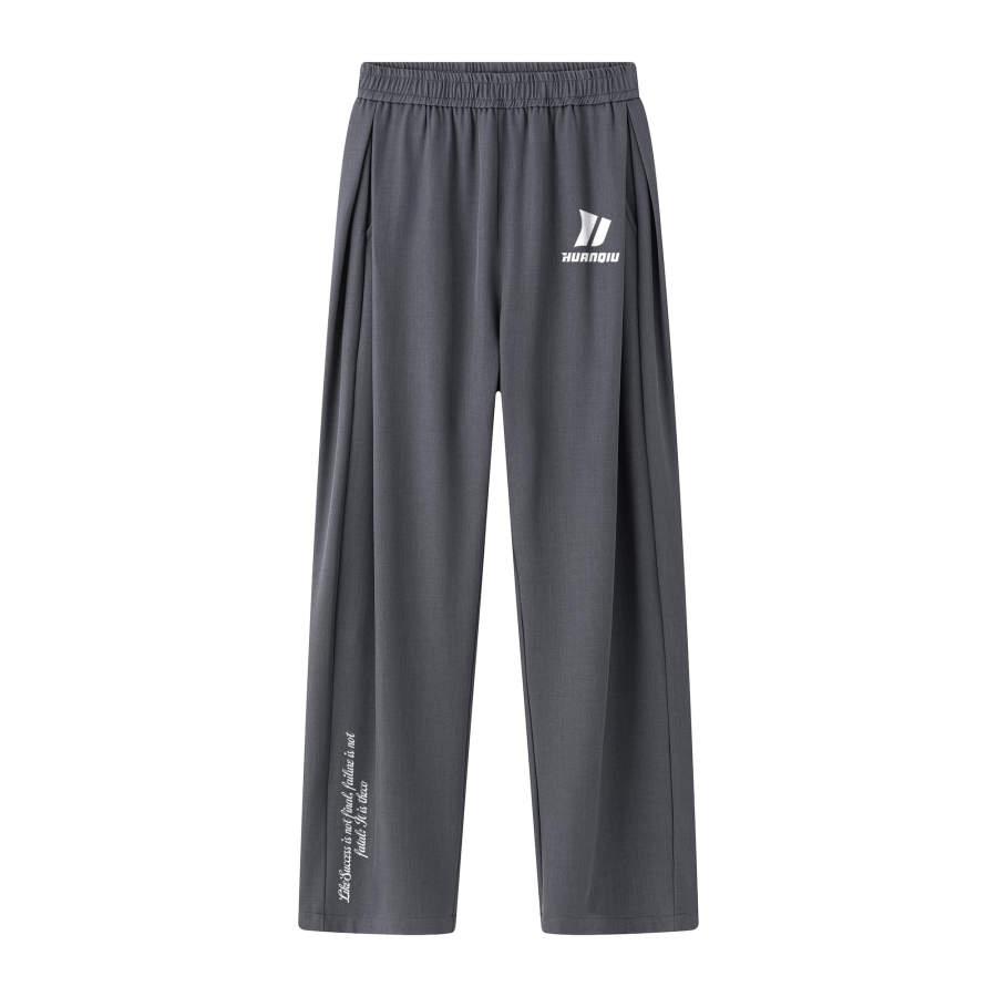 HUANQIU Casual Pants Unisex Moderate Straight Fit Pants