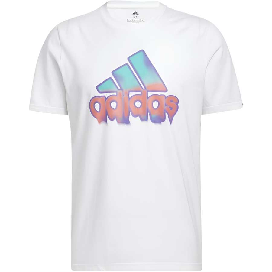 Adidas Adidas T Shirts Men's White Crew Neck Moderate Straight Fit